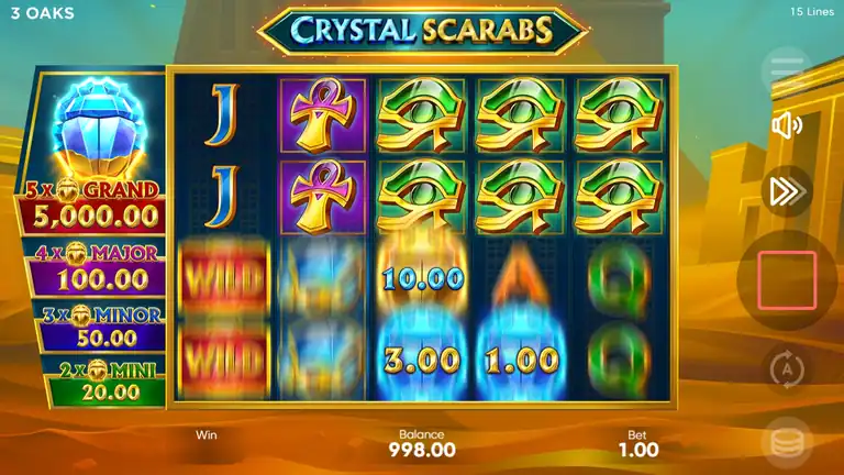 Crystal Scarabs slot demo - click to play